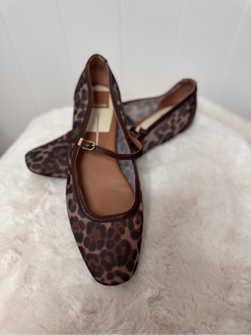 Dolce Vita Leopard Print Mary Jane Flats - Brown